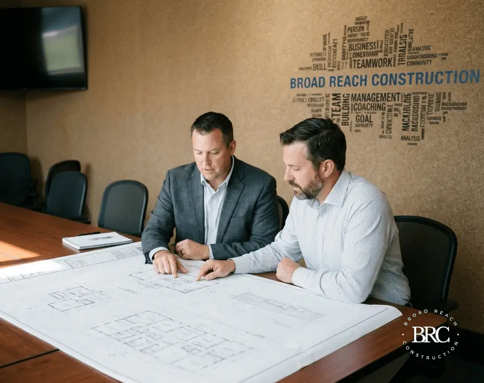 construction-management-approach a project manager sitting down with building owner.